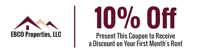 10% Off - Present This Coupon to Receive a Discount on Your First Month's Rent
